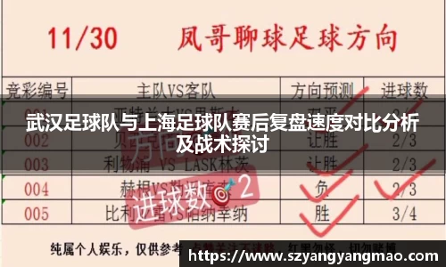 武汉足球队与上海足球队赛后复盘速度对比分析及战术探讨