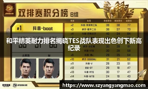 和平精英耐力排名揭晓TES战队表现出色创下新高纪录